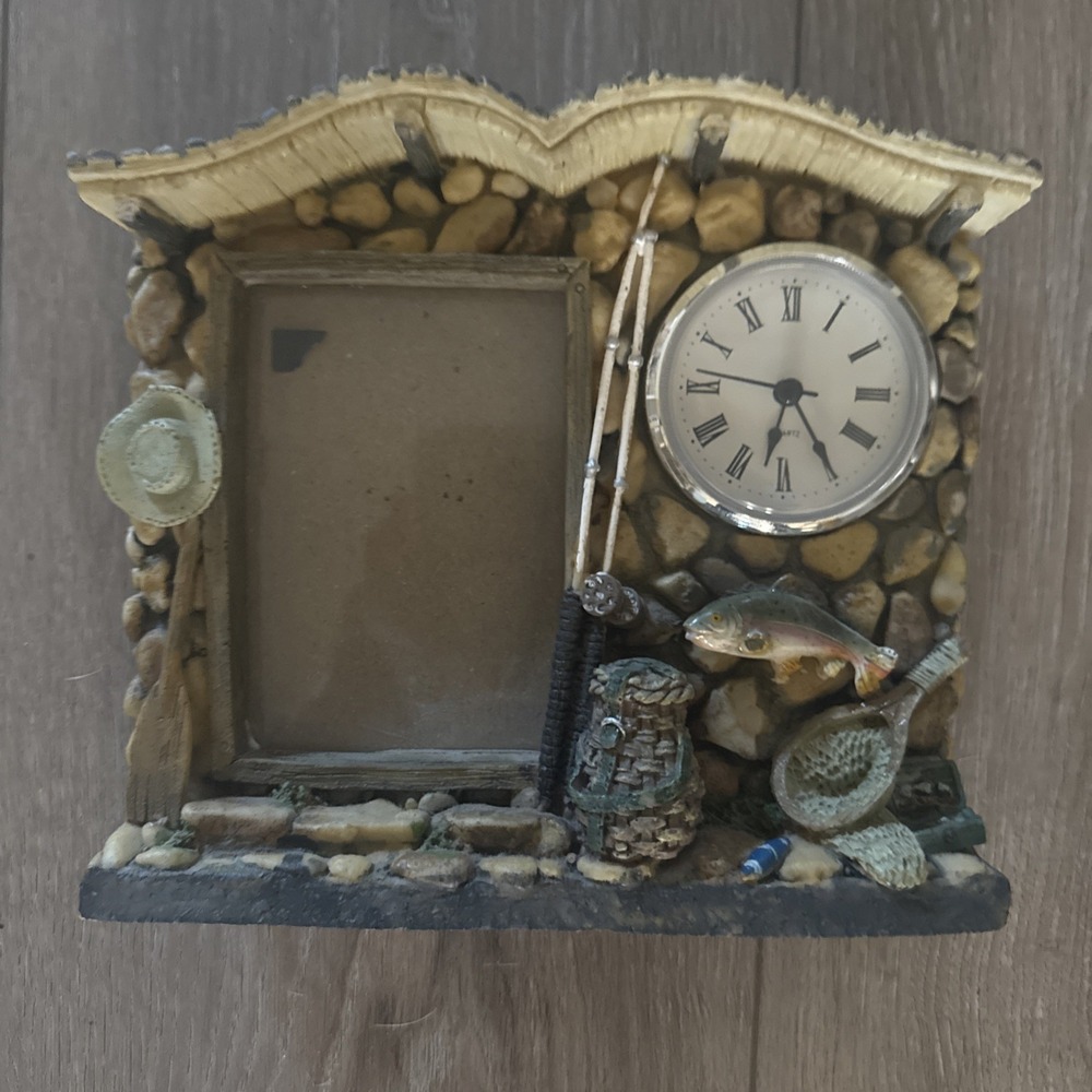 Picture Frame & Clock ~ Fishing Theme ~ Unlocking‎ The Outdoors ~ Cedar Key BE